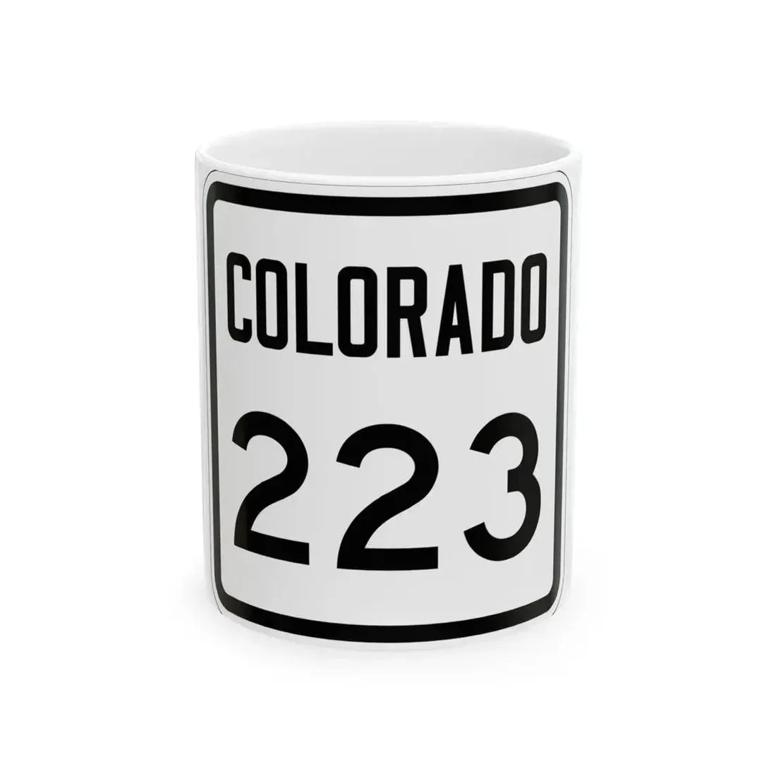 Colorado 223 1946 (Colorado) (Road Sign) White Coffee Mug 11oz - Go Mug Yourself