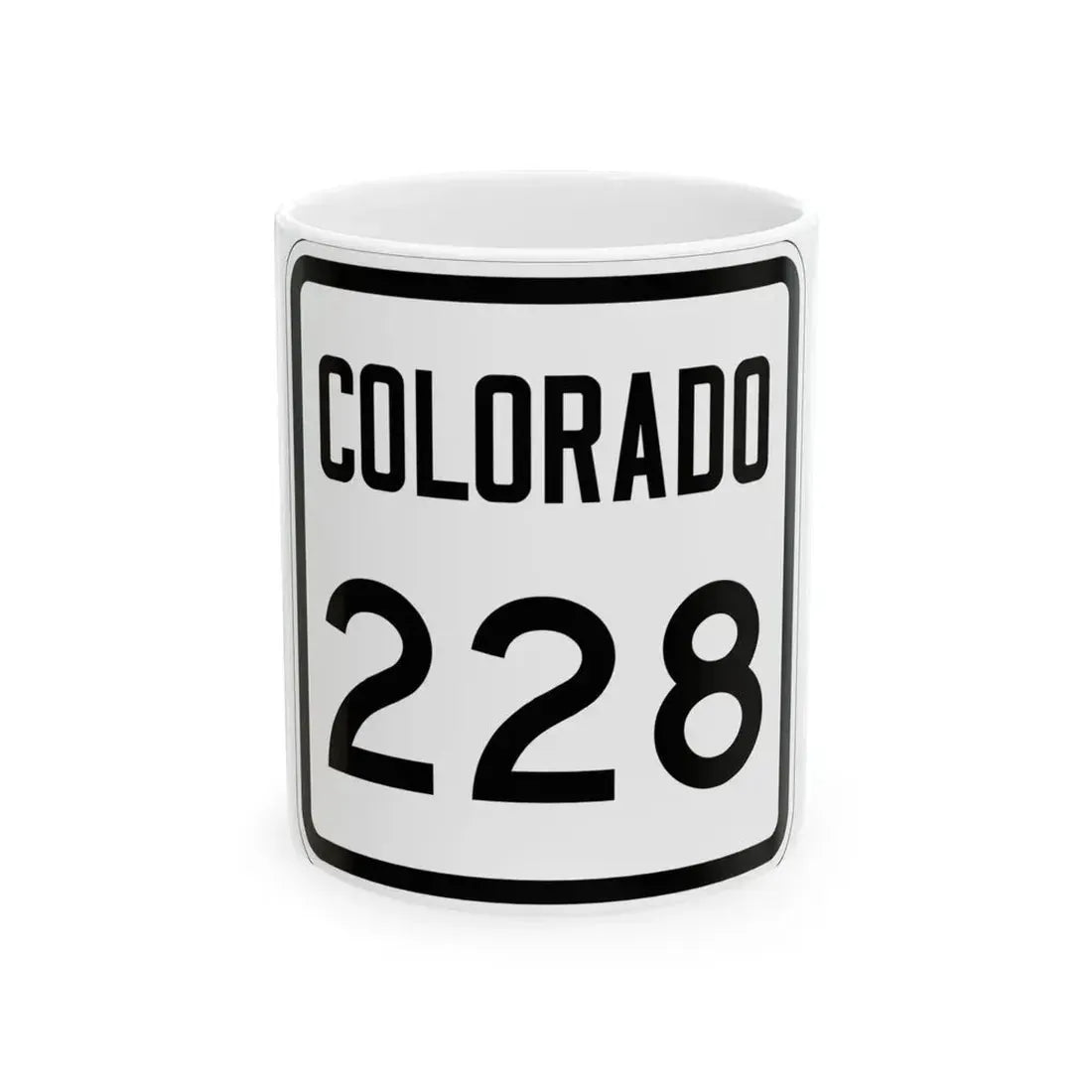 Colorado 228 1946 (Colorado) (Road Sign) White Coffee Mug 11oz - Go Mug Yourself