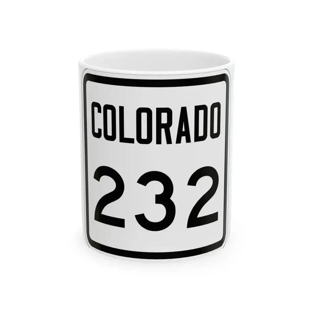 Colorado 232 1946 (Colorado) (Road Sign) White Coffee Mug 11oz - Go Mug Yourself