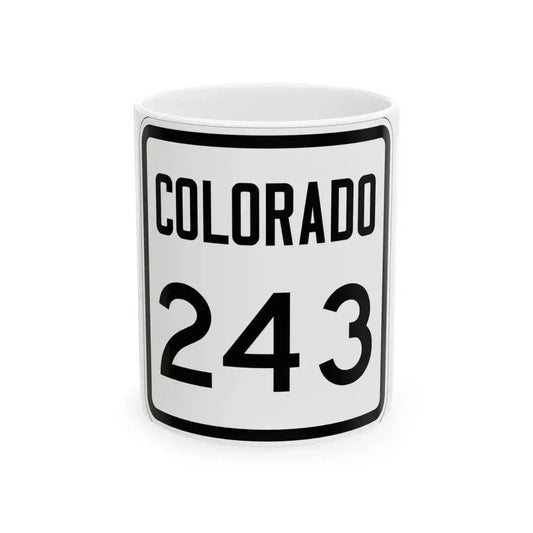 Colorado 243 1946 (Colorado) (Road Sign) White Coffee Mug 11oz - Go Mug Yourself