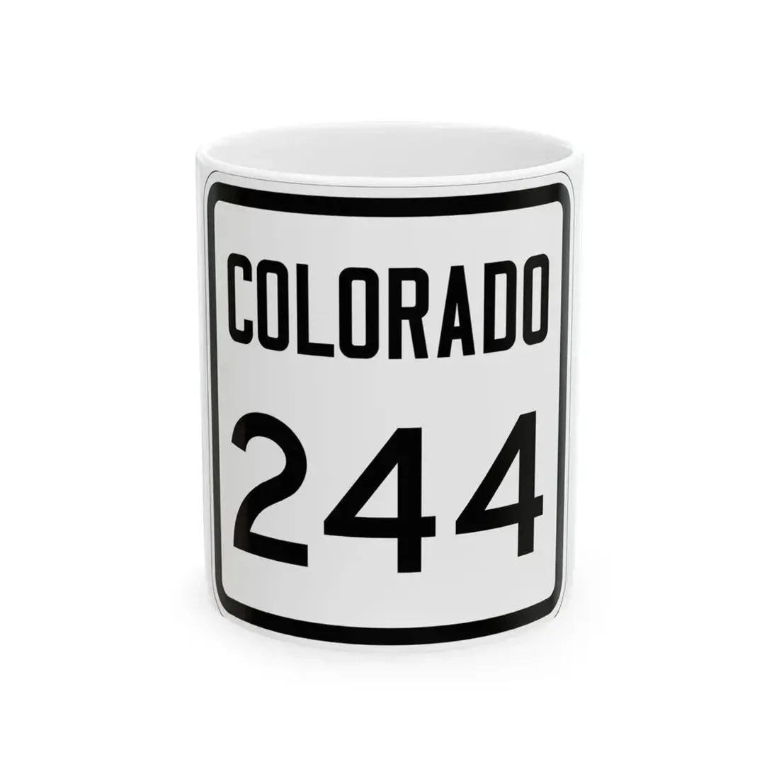 Colorado 244 1946 (Colorado) (Road Sign) White Coffee Mug 11oz - Go Mug Yourself