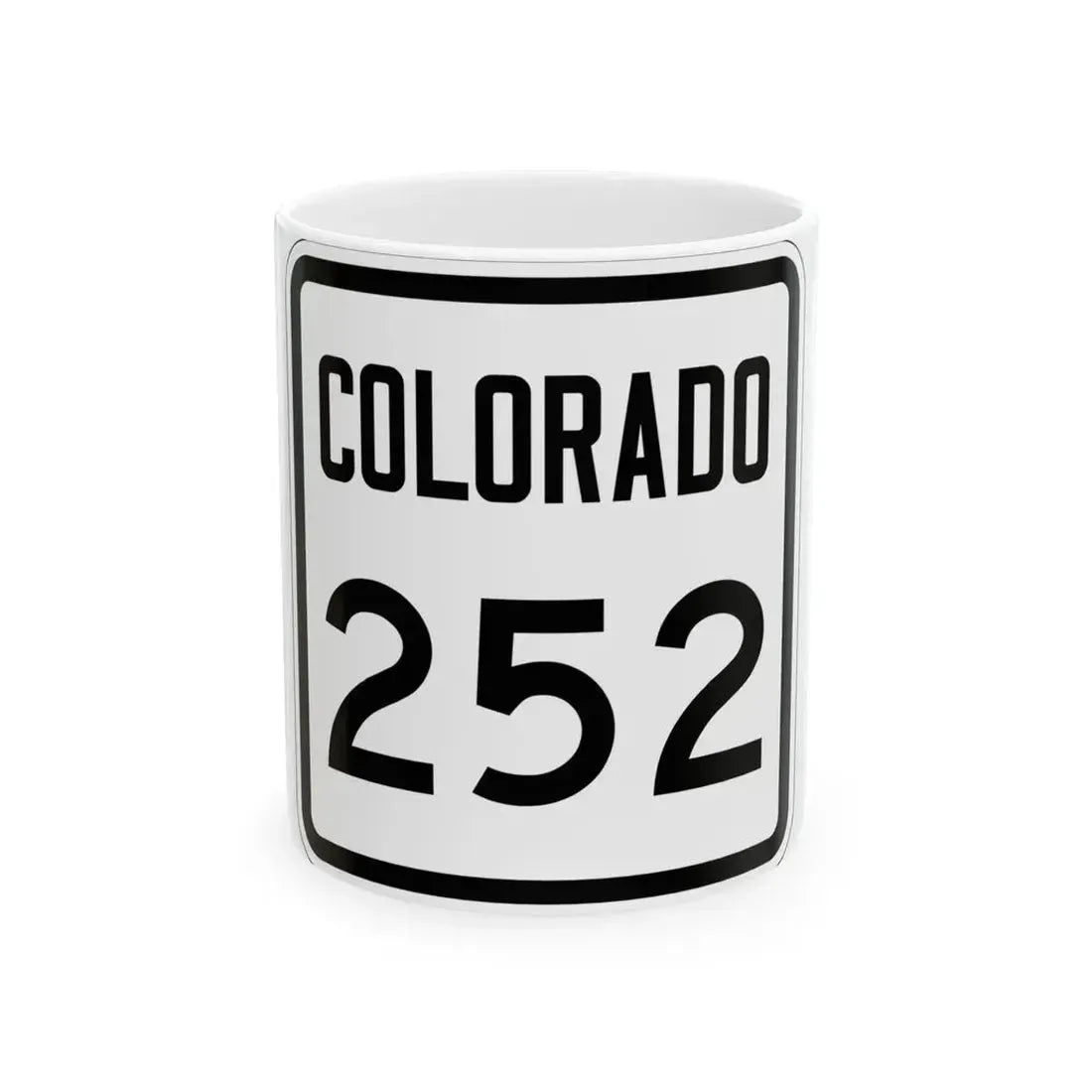 Colorado 252 1946 (Colorado) (Road Sign) White Coffee Mug 11oz - Go Mug Yourself