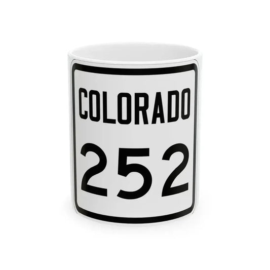 Colorado 252 1946 (Colorado) (Road Sign) White Coffee Mug 11oz - Go Mug Yourself