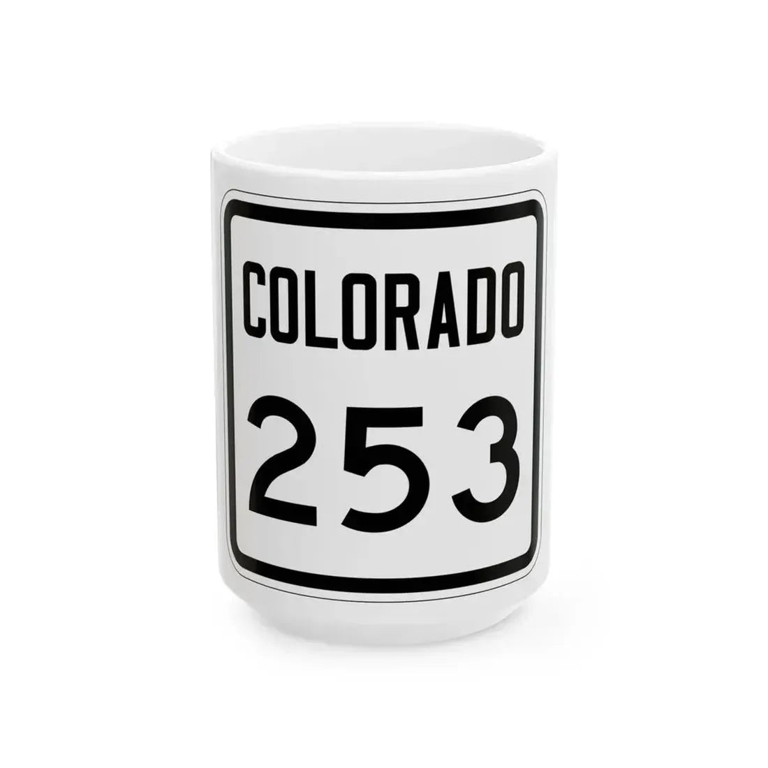 Colorado 253 1946 (Colorado) (Road Sign) White Coffee Mug 15oz - Go Mug Yourself