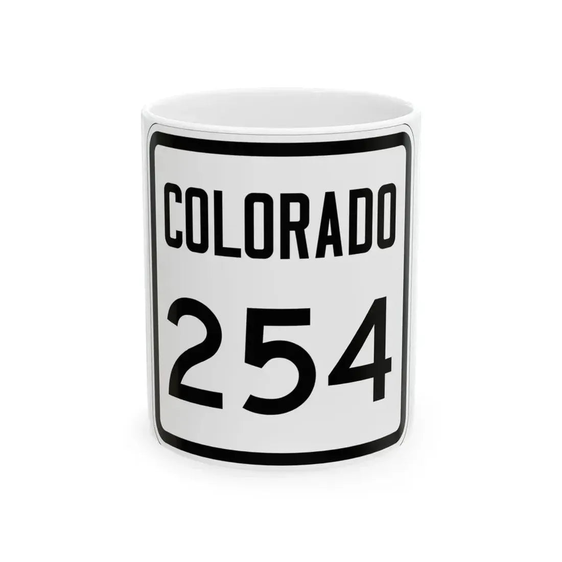Colorado 254 1946 (Colorado) (Road Sign) White Coffee Mug 11oz - Go Mug Yourself