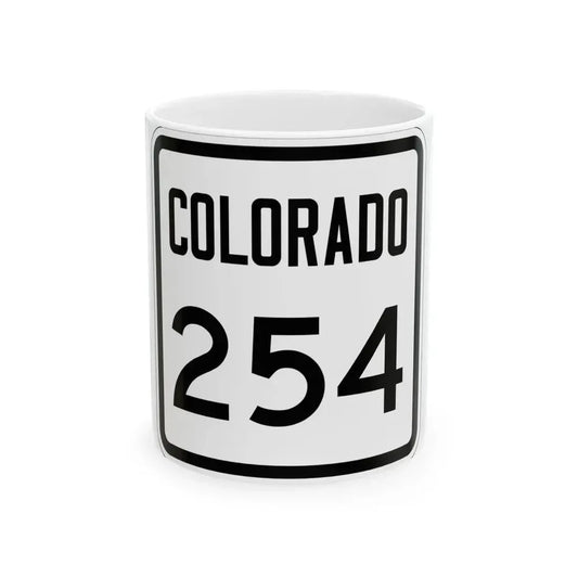 Colorado 254 1946 (Colorado) (Road Sign) White Coffee Mug 11oz - Go Mug Yourself