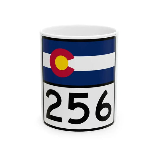 Colorado 256 (Colorado) (Road Sign) White Coffee Mug 11oz - Go Mug Yourself
