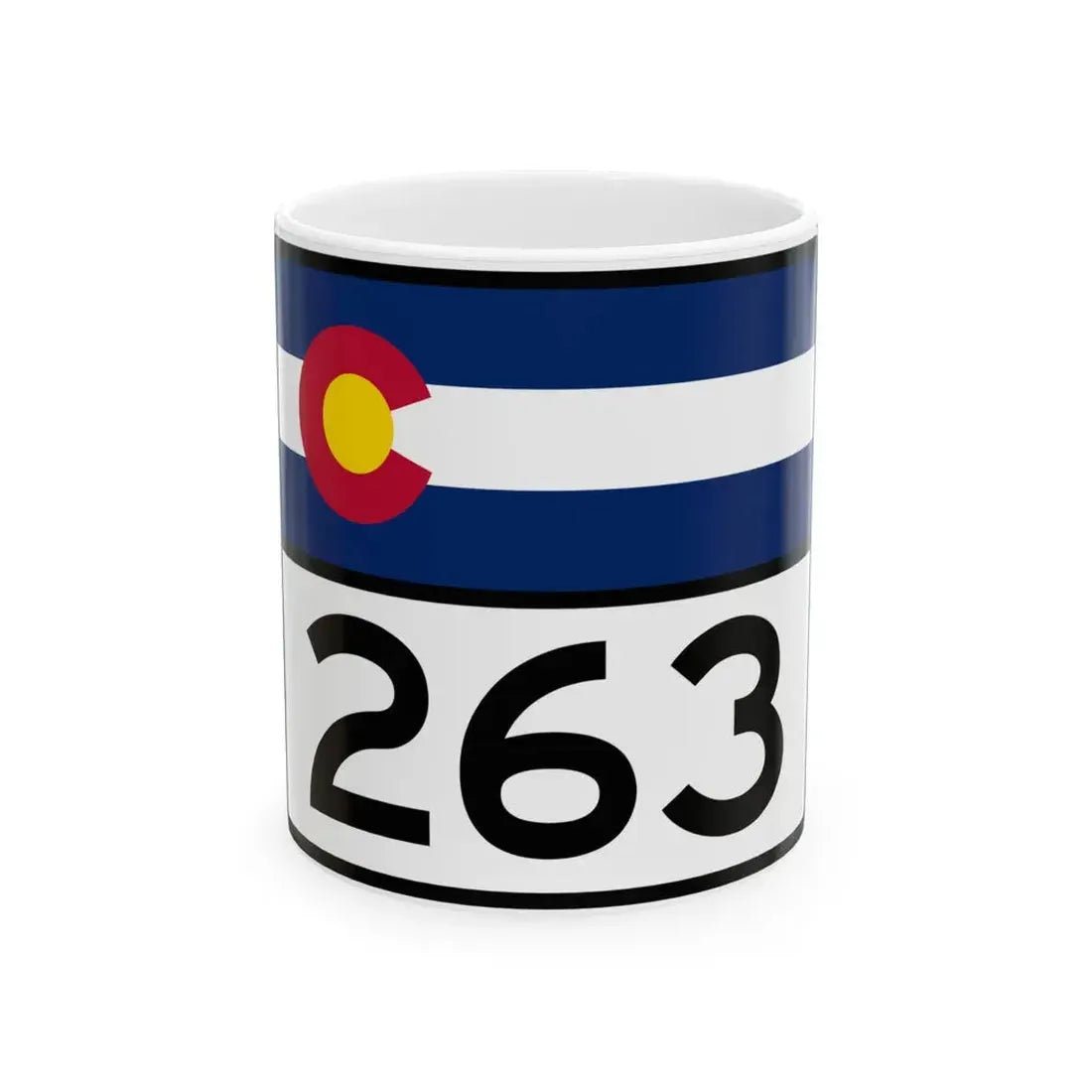Colorado 263 wide (Colorado) (Road Sign) White Coffee Mug 11oz - Go Mug Yourself