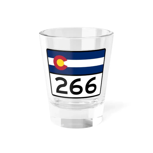 Colorado 266 wide (Colorado) (Road Sign) Shot Glass 1.5oz 1.5oz - Go Mug Yourself