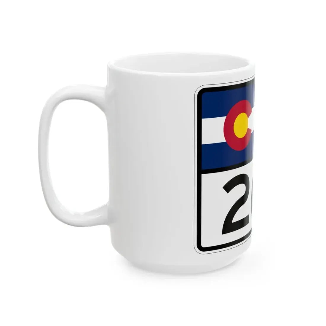 Colorado 266 wide (Colorado) (Road Sign) White Coffee Mug - Go Mug Yourself
