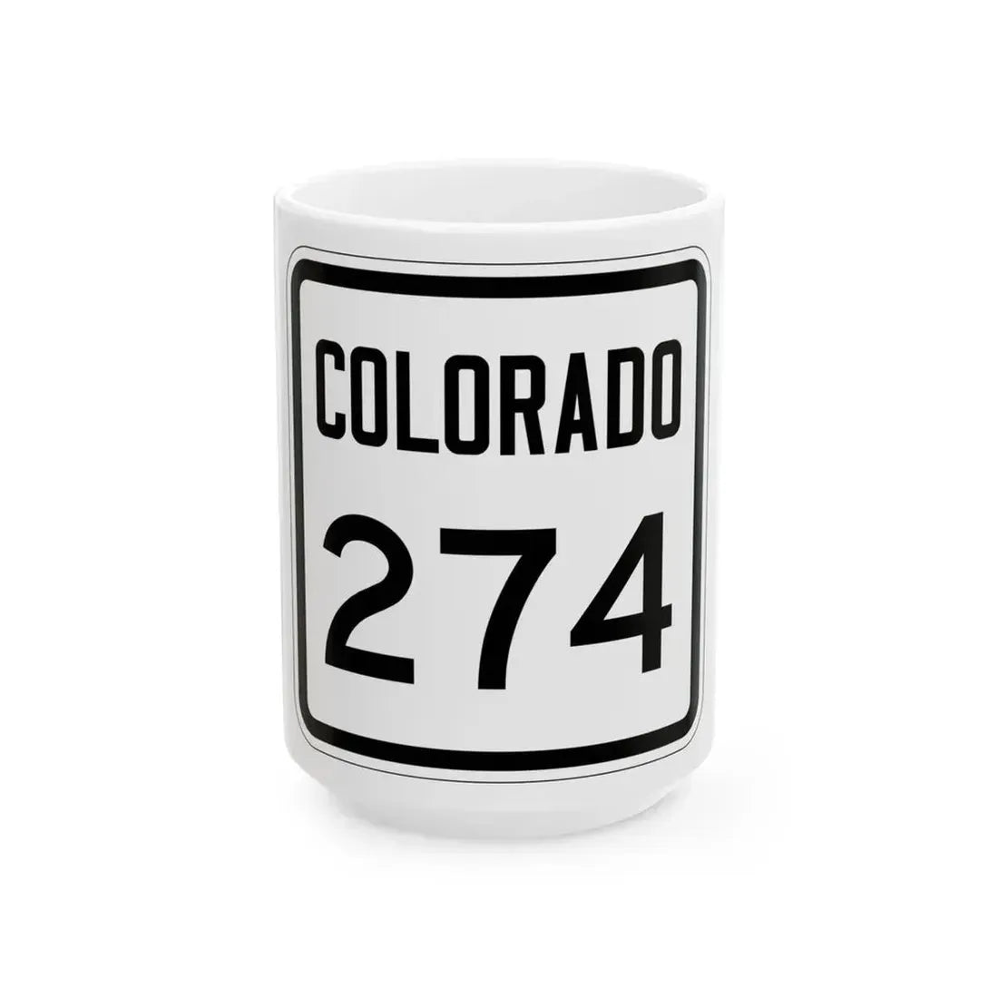 Colorado 274 1946 (Colorado) (Road Sign) White Coffee Mug 15oz - Go Mug Yourself