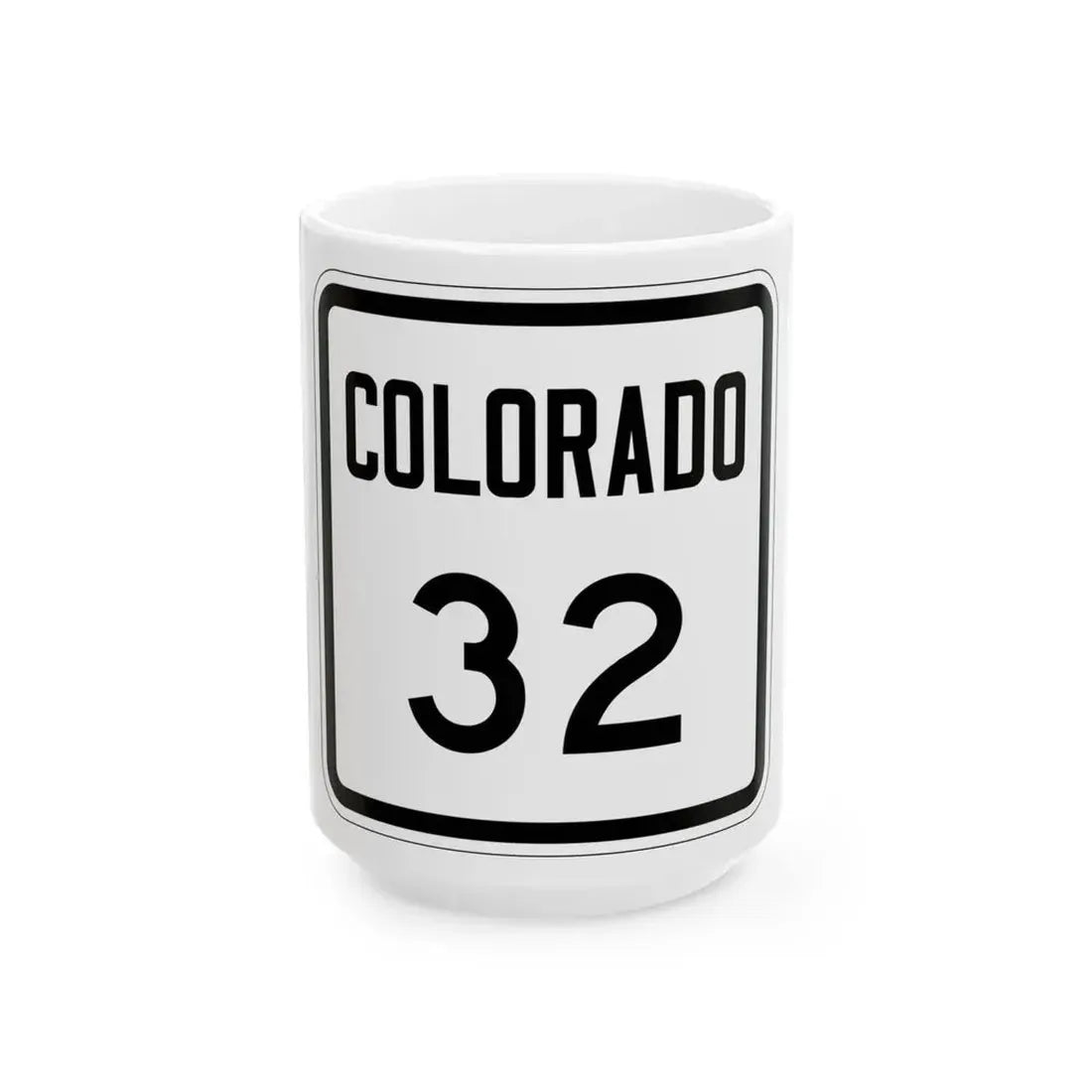 Colorado 32 1946 (Colorado) (Road Sign) White Coffee Mug 15oz - Go Mug Yourself