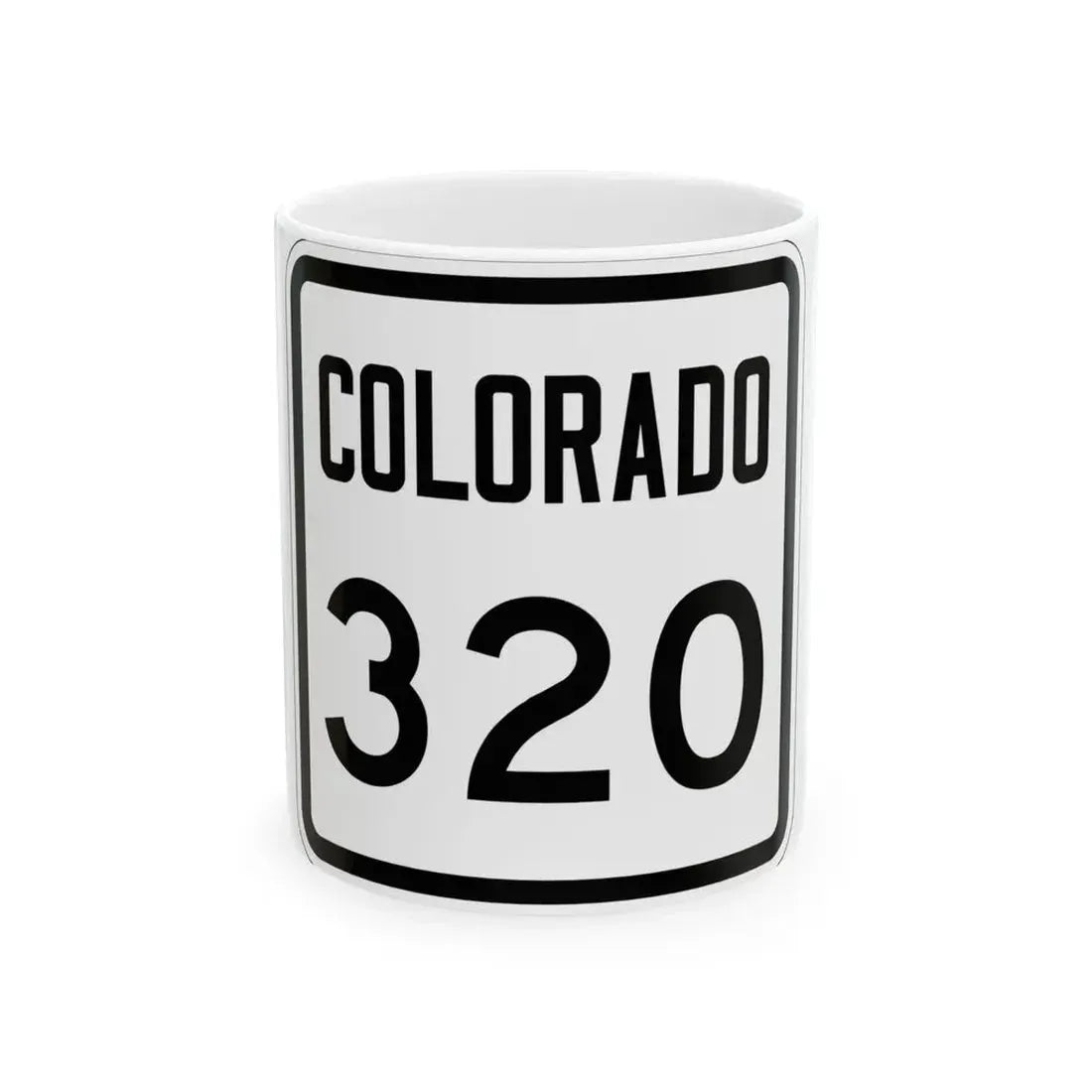 Colorado 320 1946 (Colorado) (Road Sign) White Coffee Mug 11oz - Go Mug Yourself