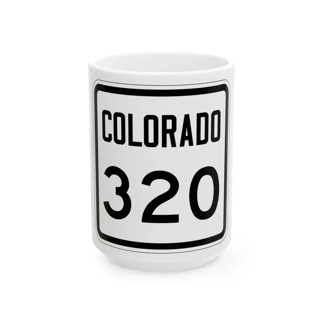 Colorado 320 1946 (Colorado) (Road Sign) White Coffee Mug 15oz - Go Mug Yourself