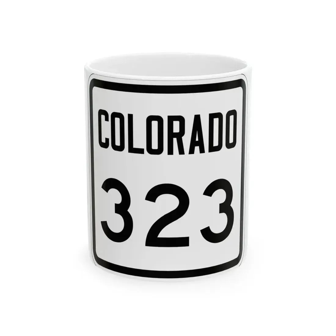 Colorado 323 1946 (Colorado) (Road Sign) White Coffee Mug 11oz - Go Mug Yourself