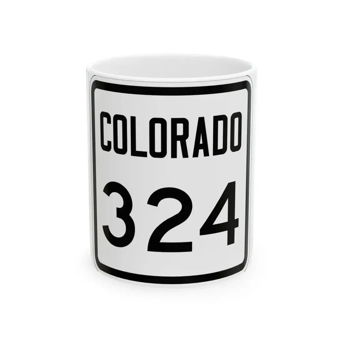 Colorado 324 1946 (Colorado) (Road Sign) White Coffee Mug 11oz - Go Mug Yourself
