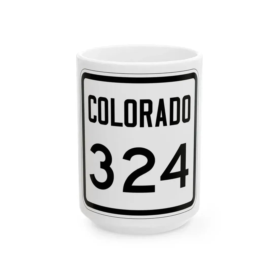 Colorado 324 1946 (Colorado) (Road Sign) White Coffee Mug 15oz - Go Mug Yourself