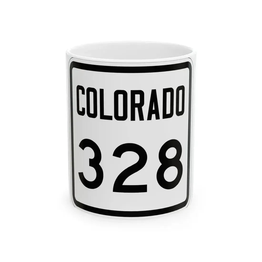 Colorado 328 1946 (Colorado) (Road Sign) White Coffee Mug 11oz - Go Mug Yourself