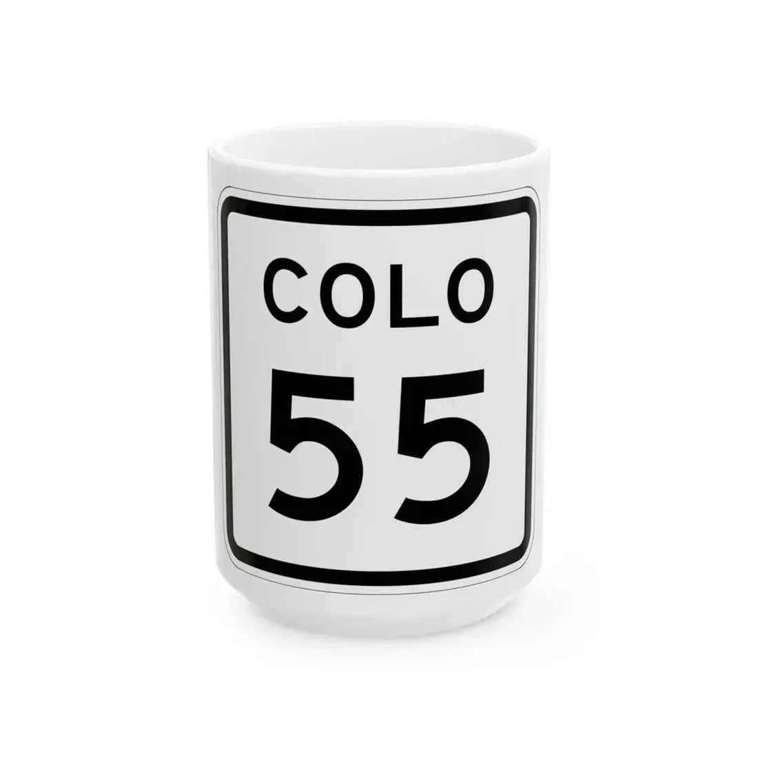 Colorado 55 1952 (Colorado) (Road Sign) White Coffee Mug 15oz - Go Mug Yourself
