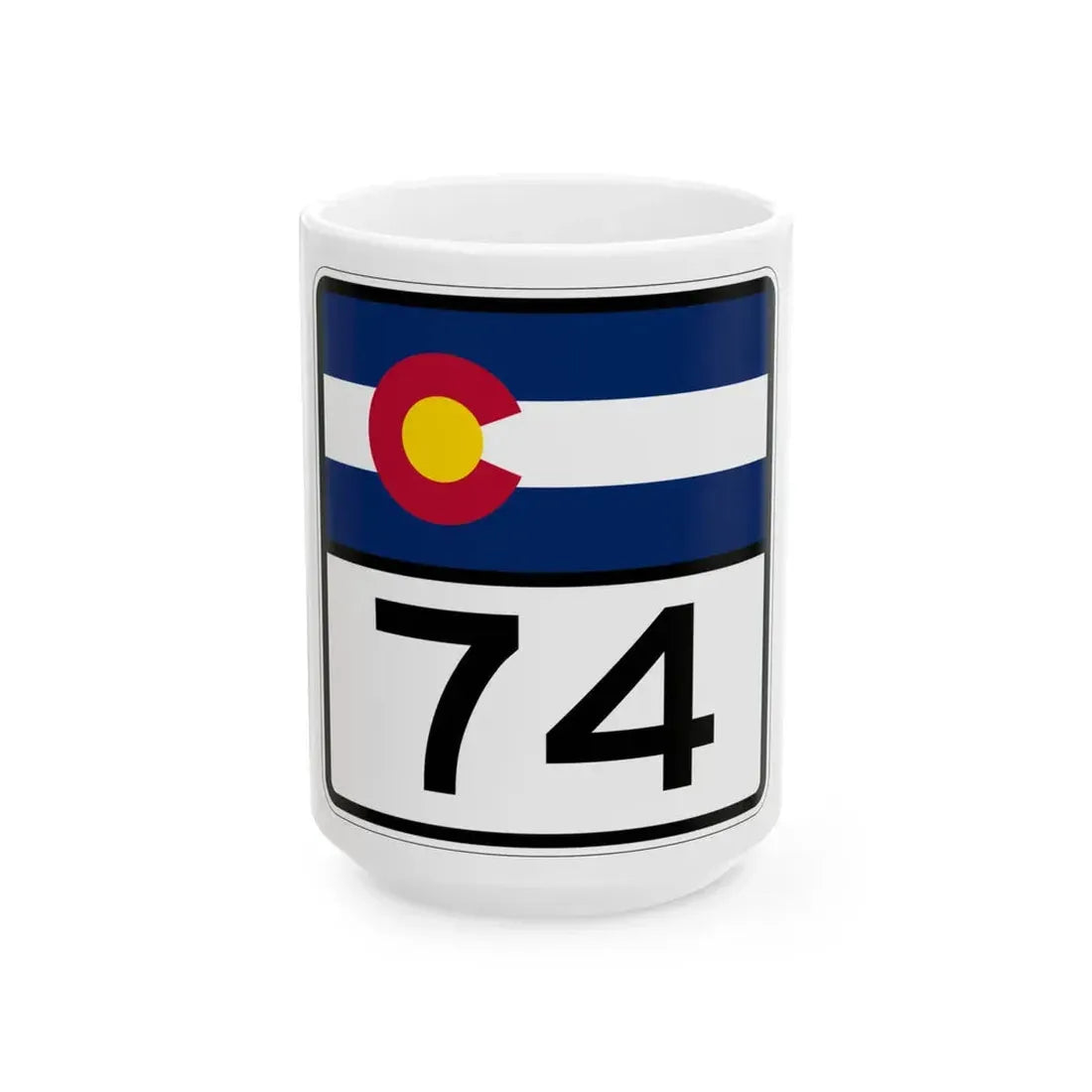 Colorado 74 (Colorado) (Road Sign) White Coffee Mug - Go Mug Yourself