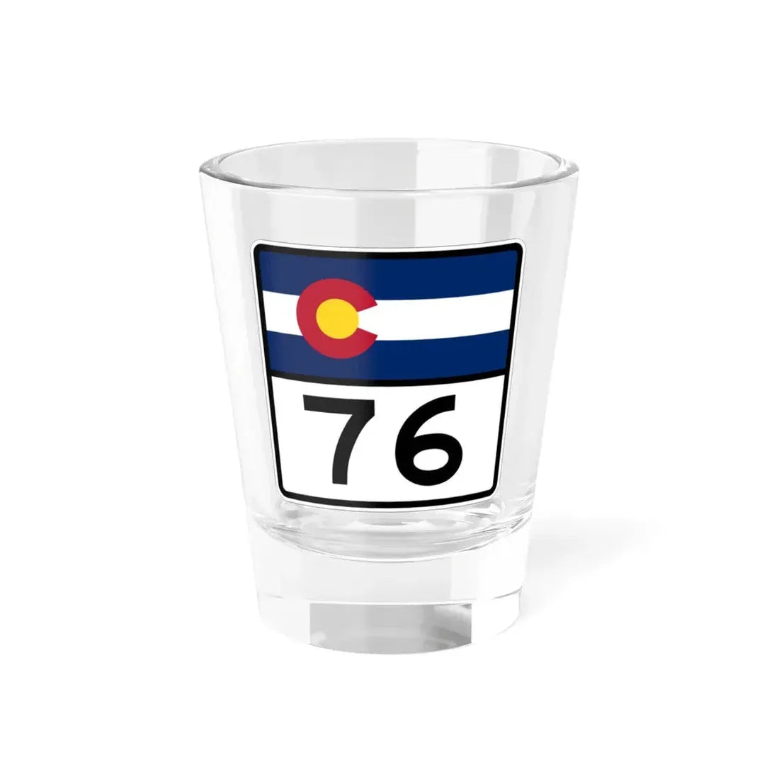 Colorado 76 (Colorado) (Road Sign) Shot Glass 1.5oz 1.5oz - Go Mug Yourself