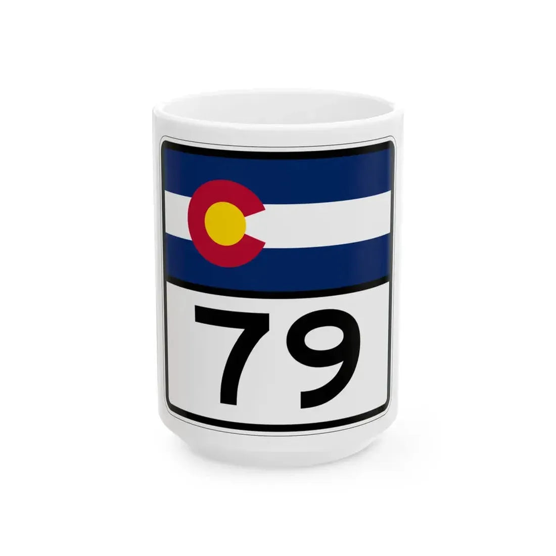Colorado 79 (Colorado) (Road Sign) White Coffee Mug - Go Mug Yourself