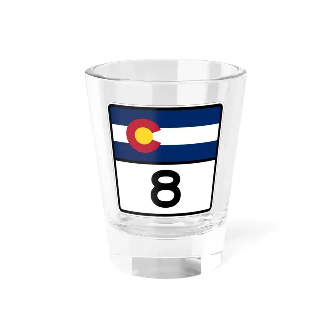Colorado 8 (Colorado) (Road Sign) Shot Glass 1.5oz 1.5oz - Go Mug Yourself
