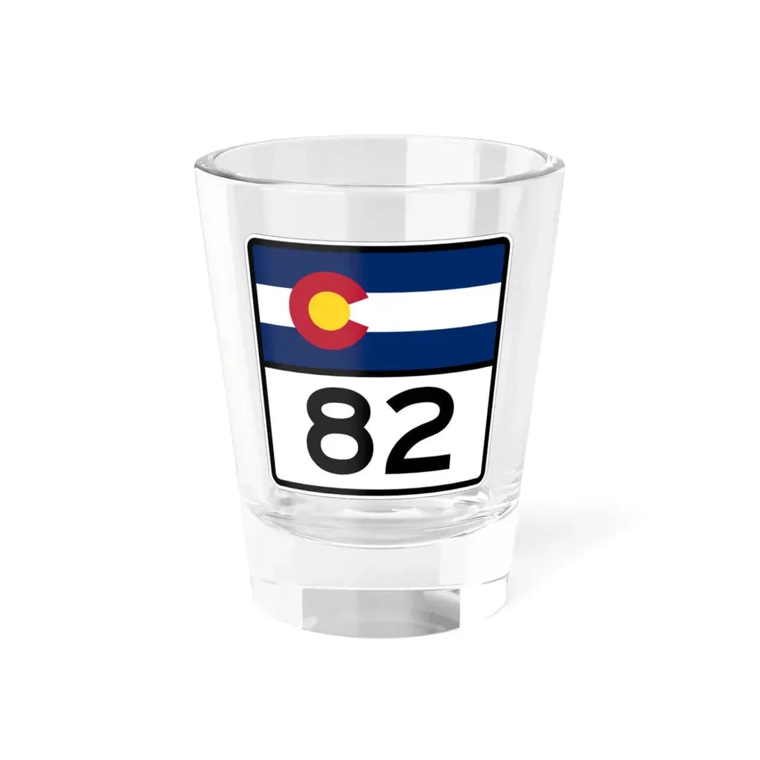 Colorado 82 (Colorado) (Road Sign) Shot Glass 1.5oz 1.5oz - Go Mug Yourself