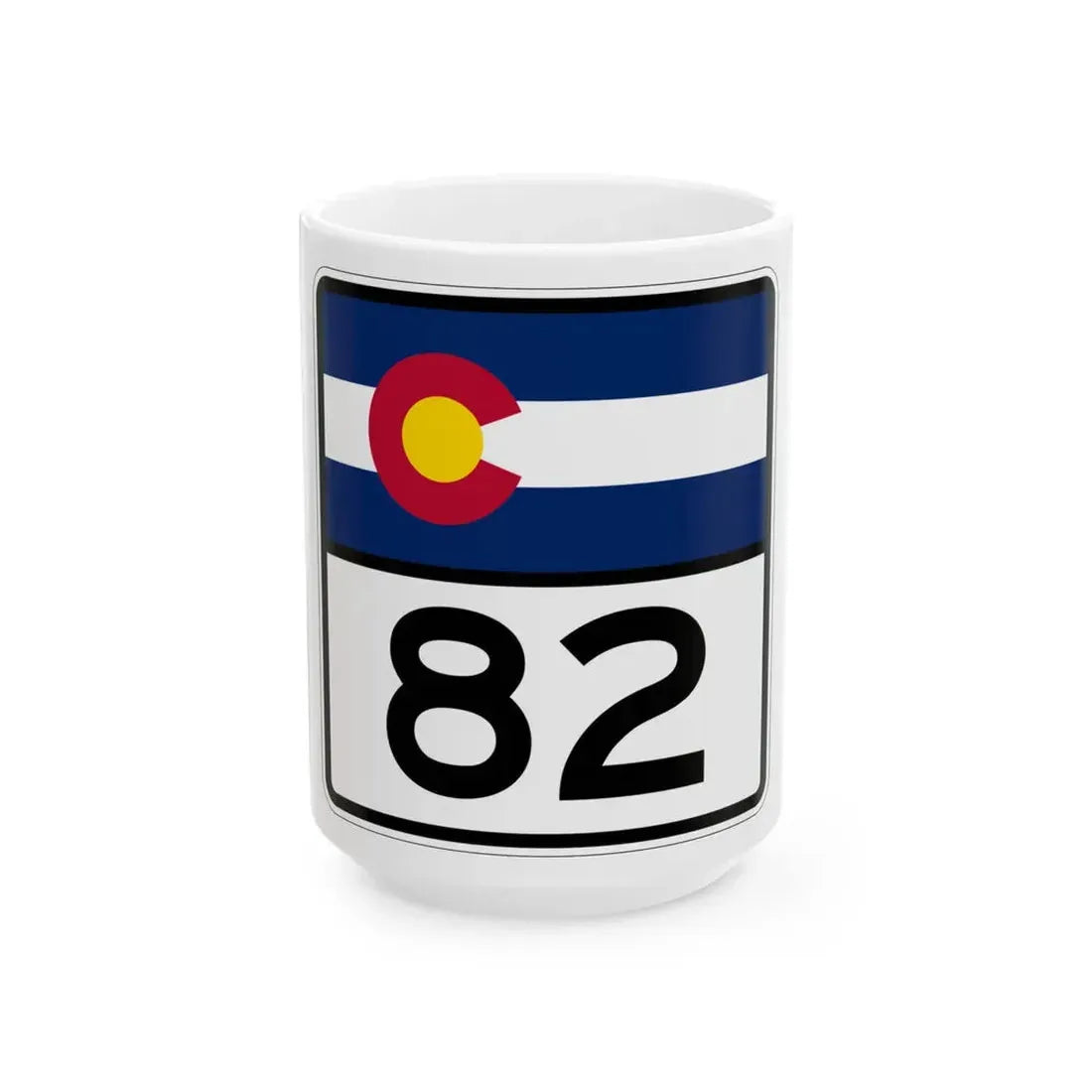 Colorado 82 (Colorado) (Road Sign) White Coffee Mug 15oz - Go Mug Yourself