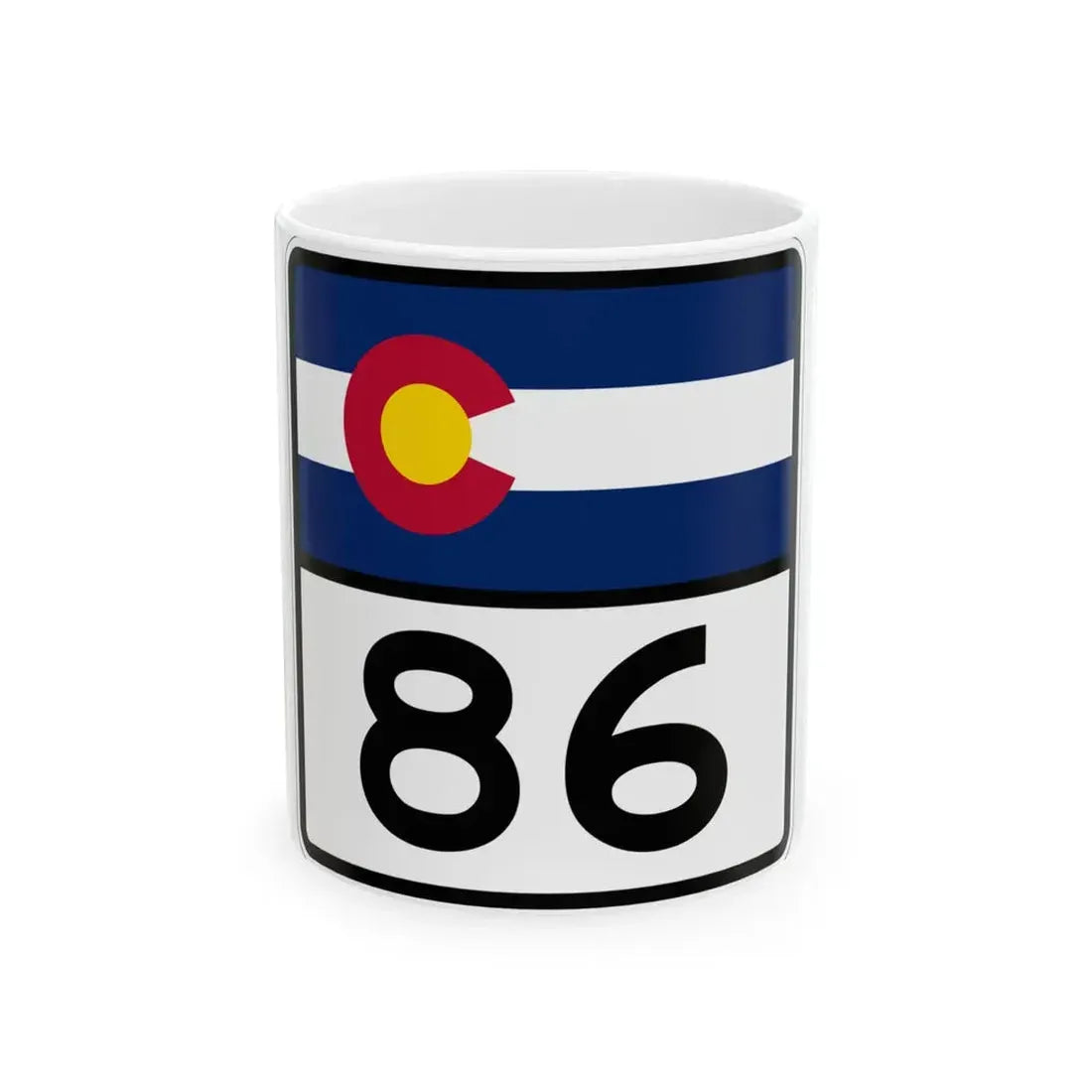 Colorado 86 (Colorado) (Road Sign) White Coffee Mug 11oz - Go Mug Yourself