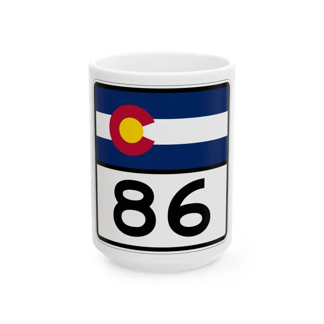 Colorado 86 (Colorado) (Road Sign) White Coffee Mug 15oz - Go Mug Yourself