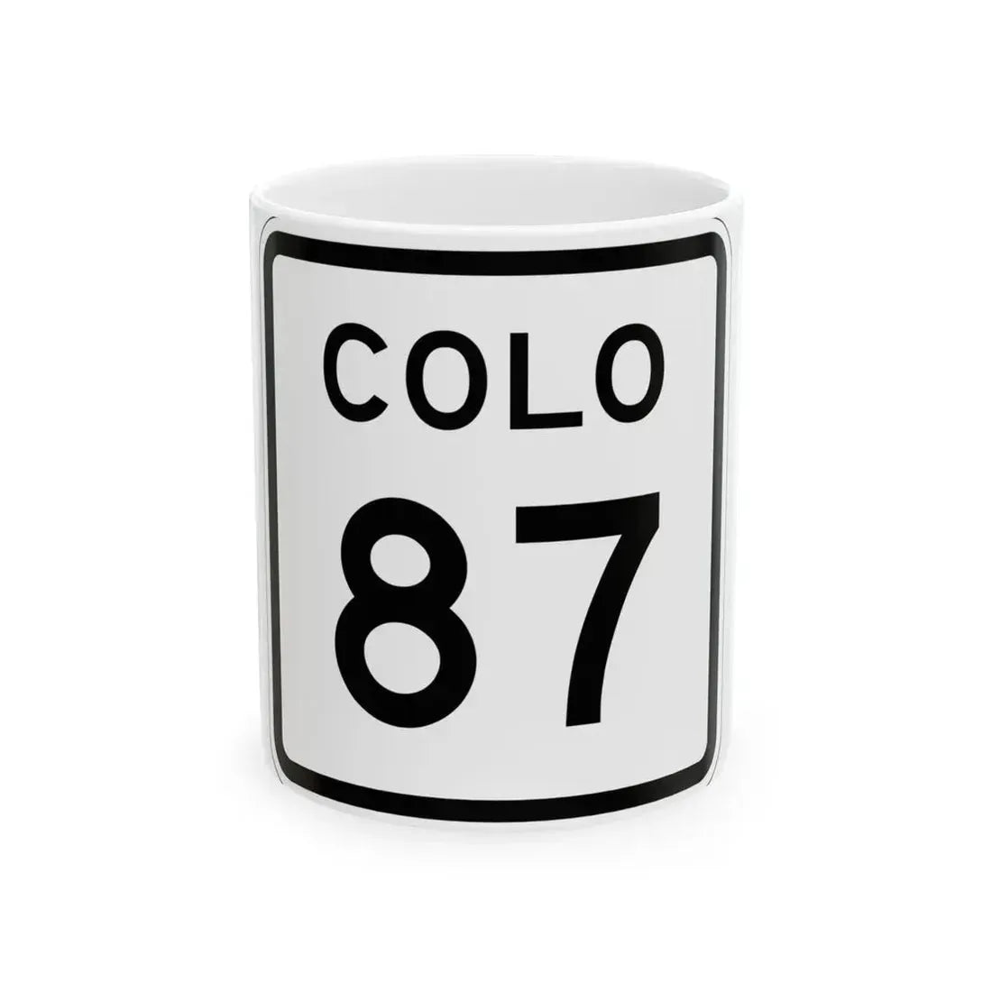 Colorado 87 1952 (Colorado) (Road Sign) White Coffee Mug 11oz - Go Mug Yourself