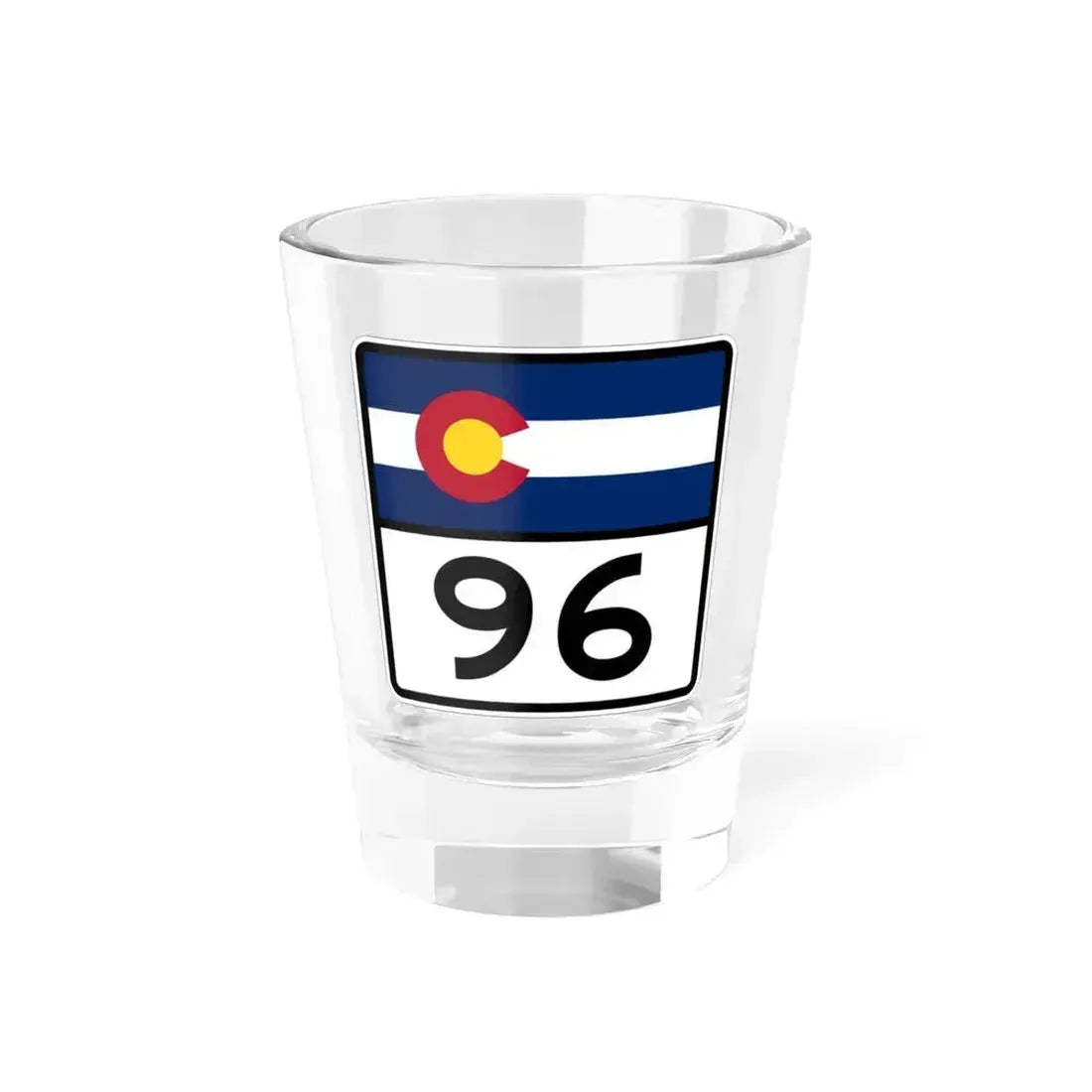 Colorado 96 (Colorado) (Road Sign) Shot Glass 1.5oz 1.5oz - Go Mug Yourself