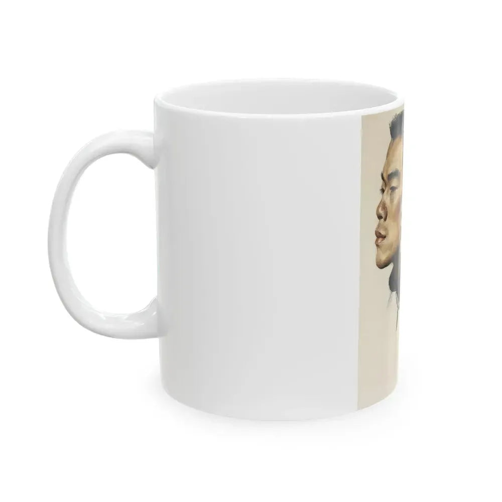 Colored Pencil Dual Portrait Illustration - White Coffee Mug - Go Mug Yourself