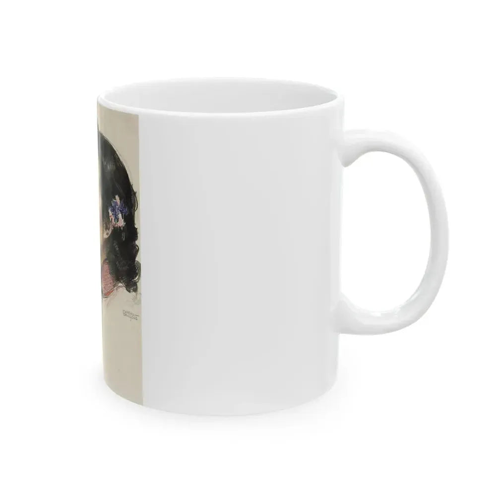 Colored Pencil Dual Portrait Illustration - White Coffee Mug - Go Mug Yourself