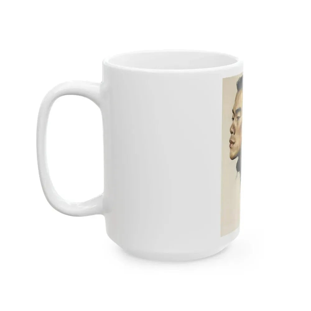 Colored Pencil Dual Portrait Illustration - White Coffee Mug - Go Mug Yourself
