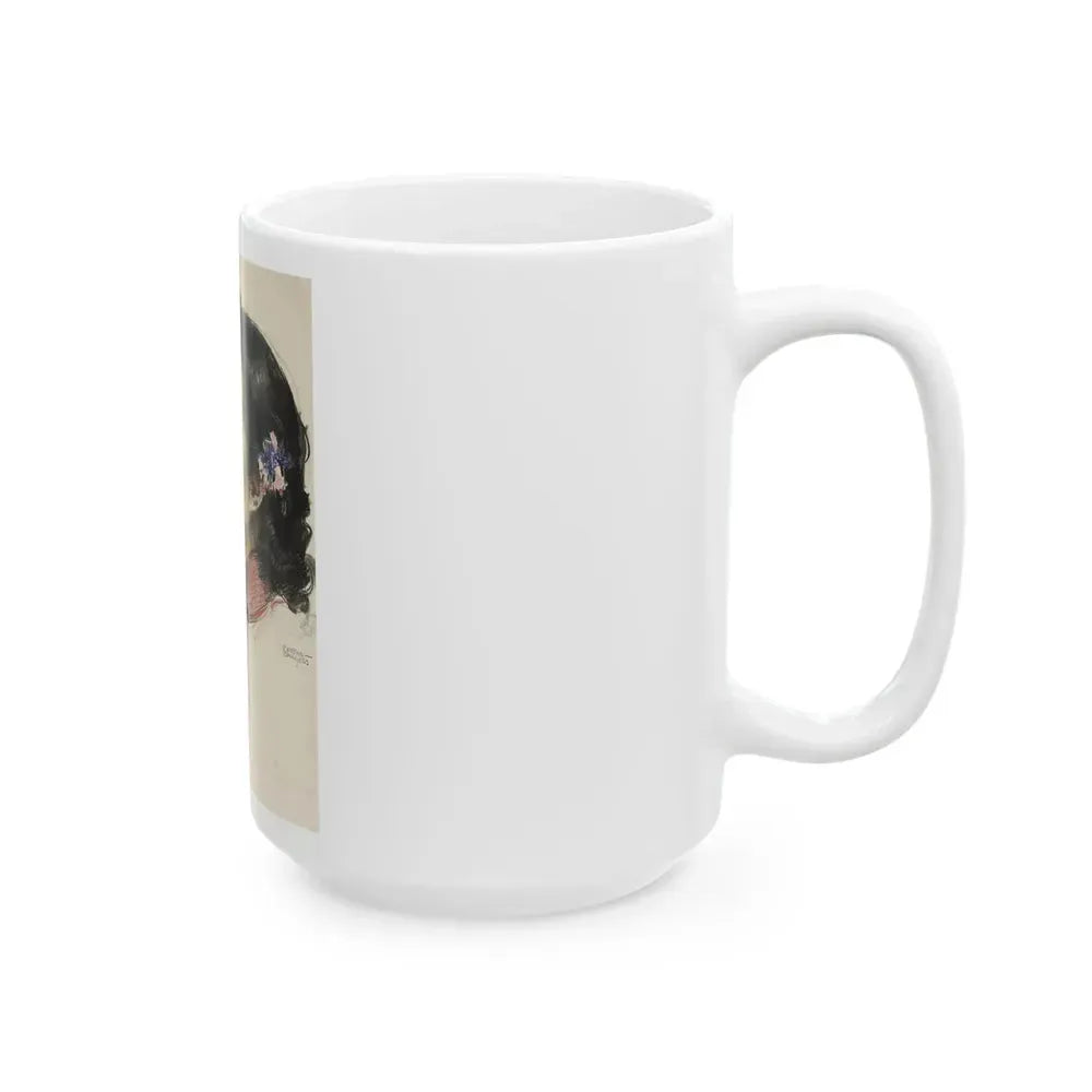 Colored Pencil Dual Portrait Illustration - White Coffee Mug - Go Mug Yourself
