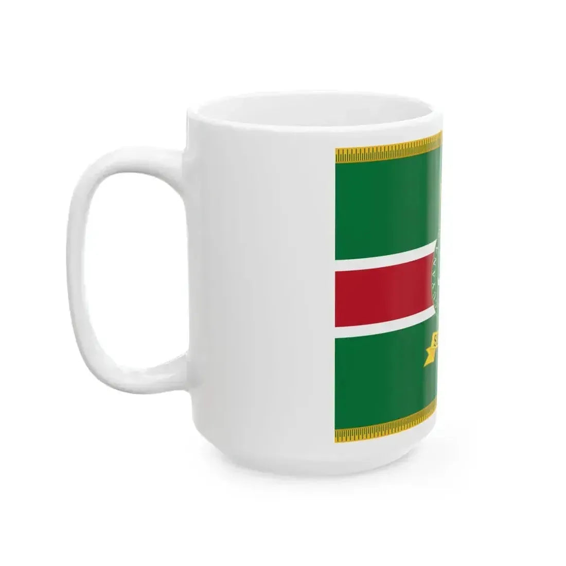 Colour of the Guyana Defence Force Force Colour (Guyana) White Coffee Mug - Go Mug Yourself