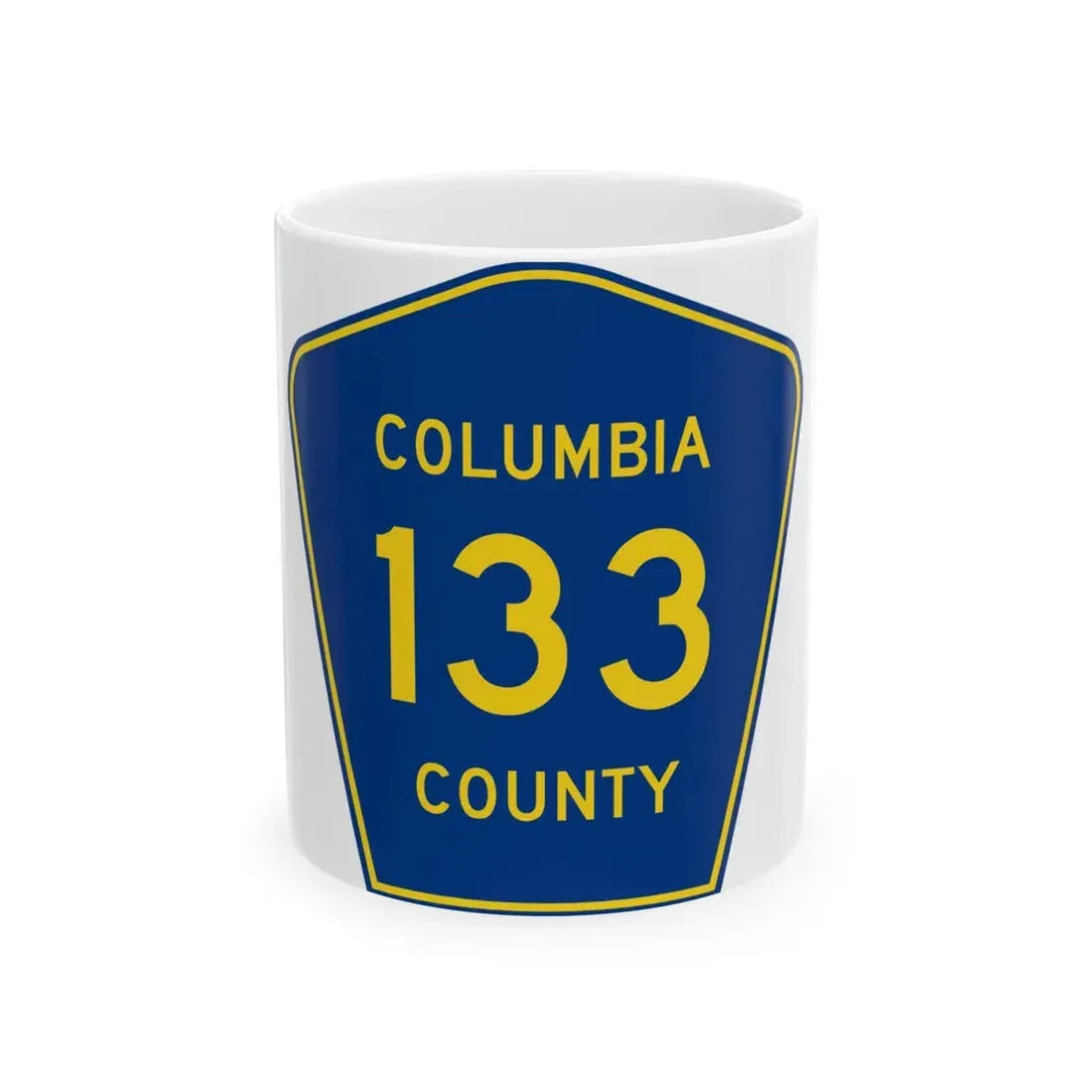 Columbia County 133 (Florida) (Road Sign) White Coffee Mug 11oz - Go Mug Yourself