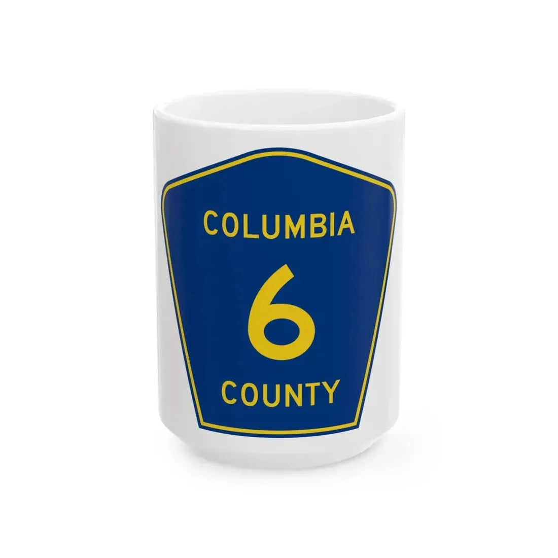 Columbia County 6 (Florida) (Road Sign) White Coffee Mug 15oz - Go Mug Yourself