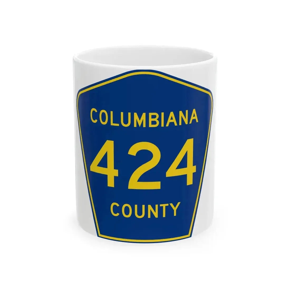 Columbiana County 424 (Ohio) (Road Sign) White Coffee Mug 11oz - Go Mug Yourself