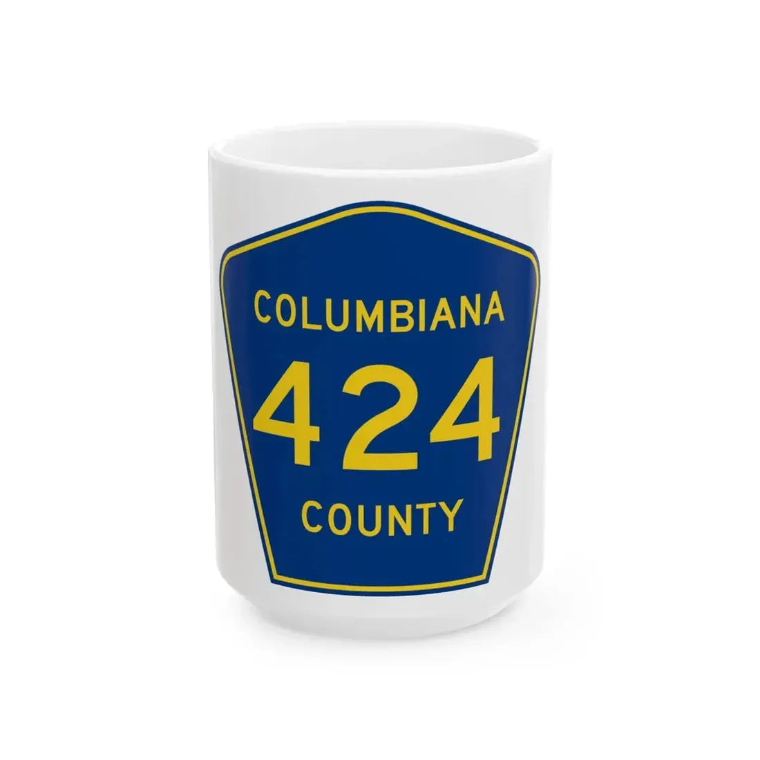 Columbiana County 424 (Ohio) (Road Sign) White Coffee Mug 15oz - Go Mug Yourself