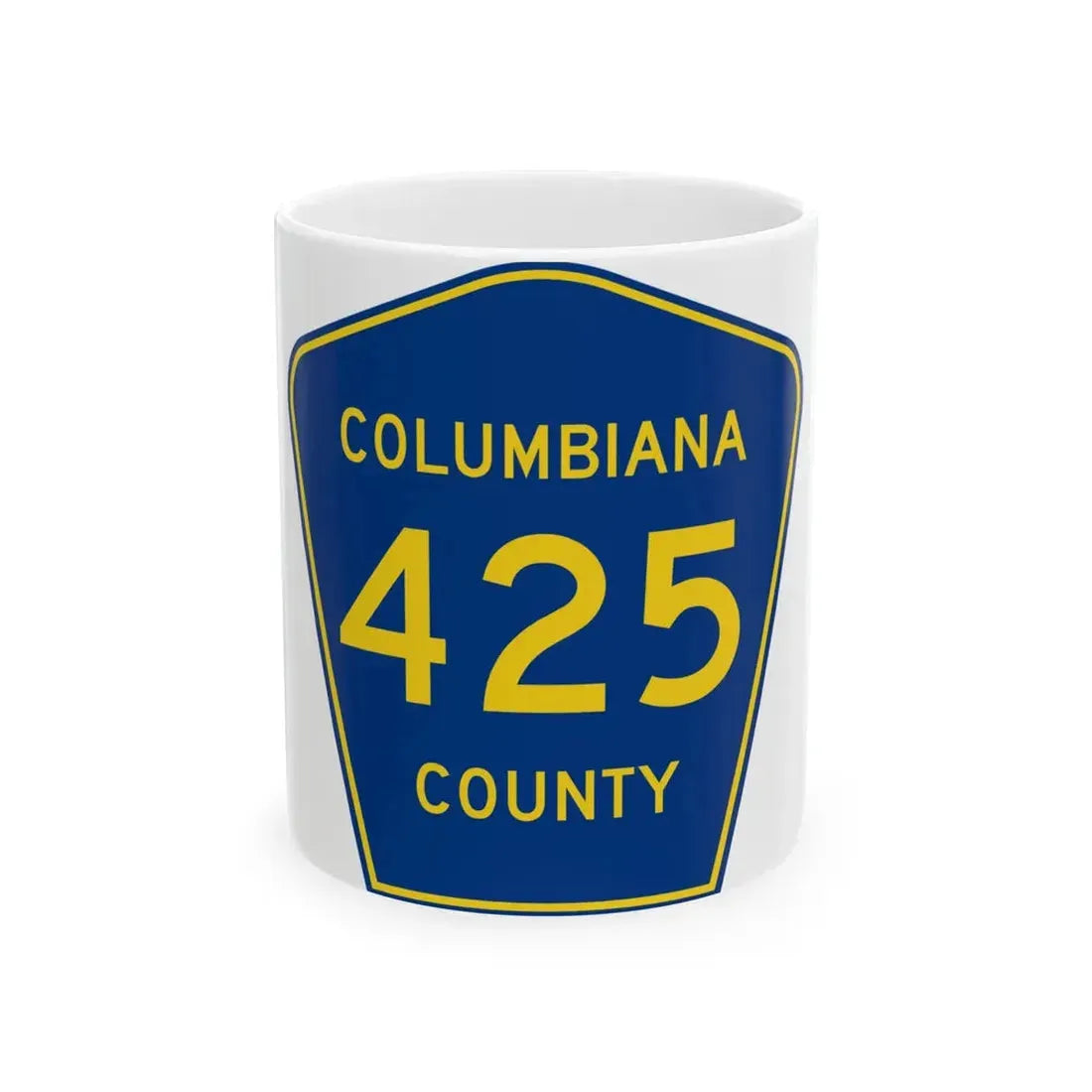 Columbiana County 425 (Ohio) (Road Sign) White Coffee Mug 11oz - Go Mug Yourself