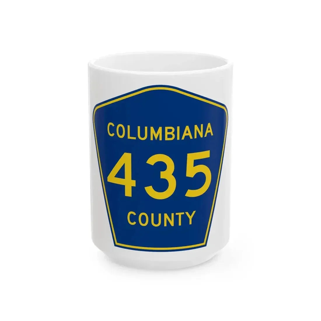 Columbiana County 435 (Ohio) (Road Sign) White Coffee Mug 15oz - Go Mug Yourself