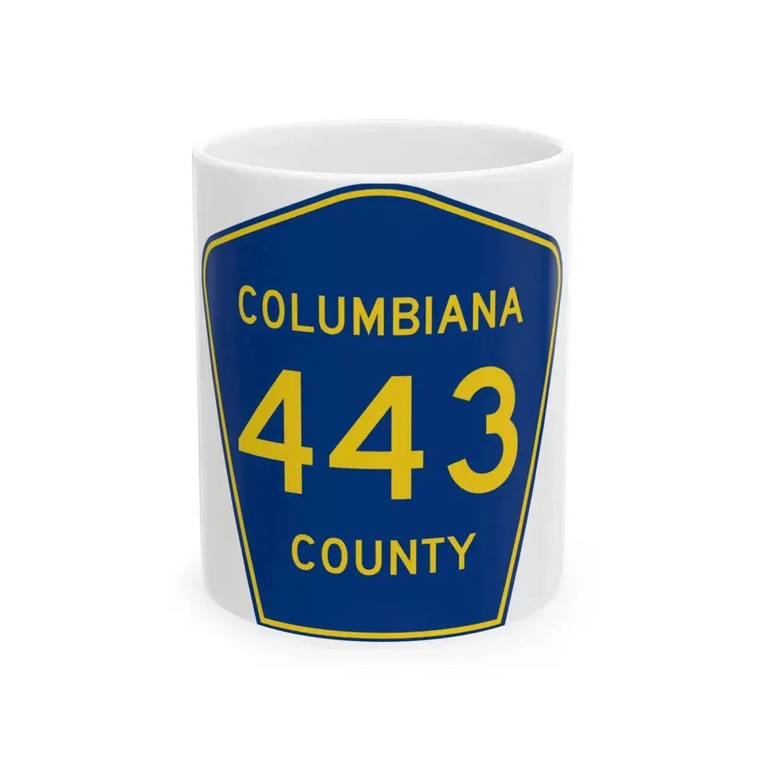 Columbiana County 443 (Ohio) (Road Sign) White Coffee Mug 11oz - Go Mug Yourself