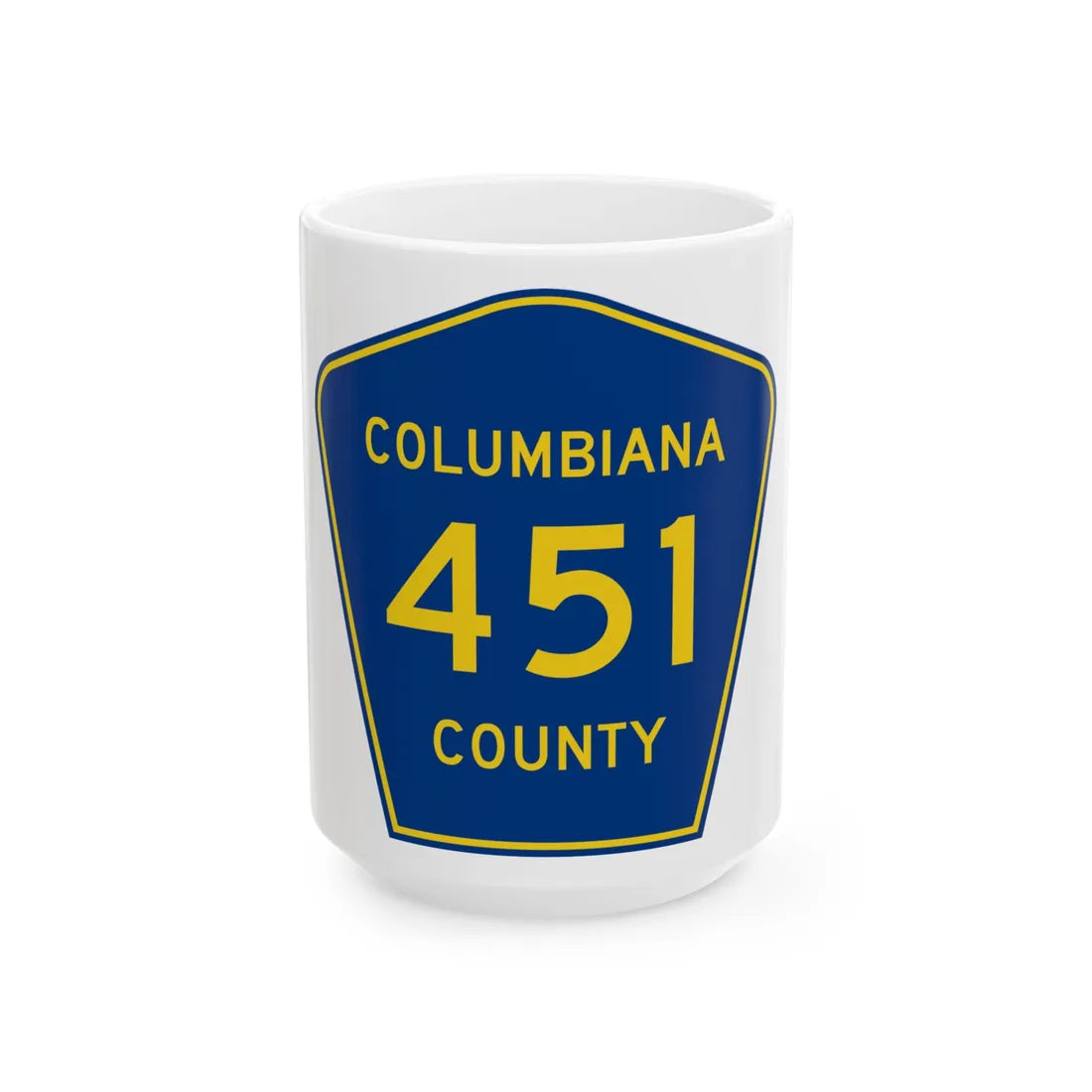 Columbiana County 451 (Ohio) (Road Sign) White Coffee Mug 15oz - Go Mug Yourself