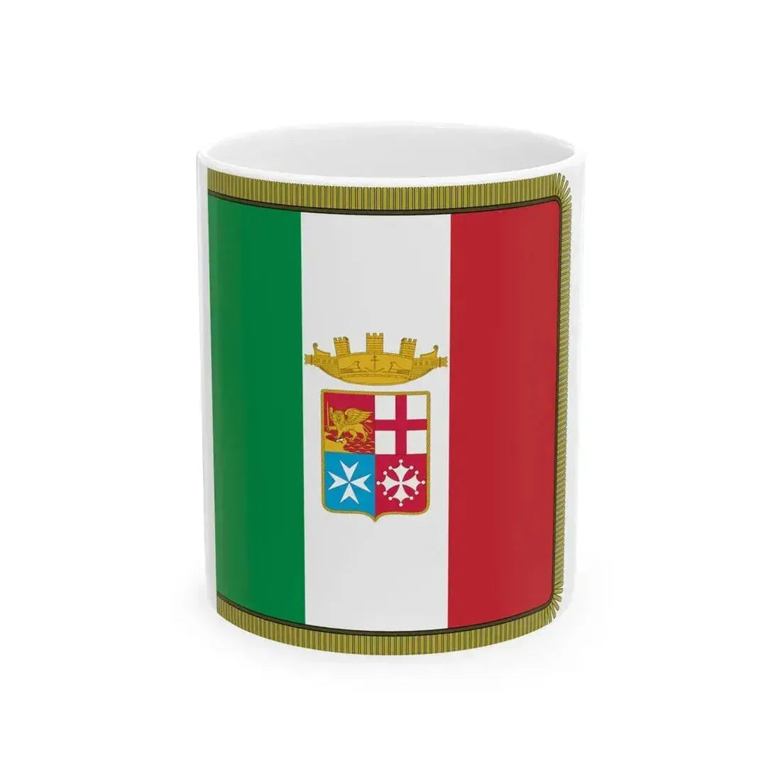 Combat flag of the Italian Navy front (Italy) White Coffee Mug 11oz - Go Mug Yourself