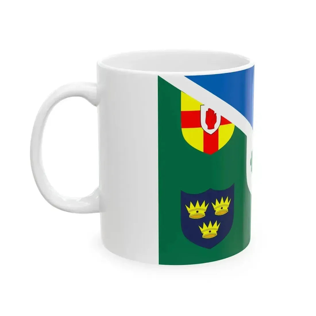 Combined flag of Scotland and Ireland rugby (Ireland) White Coffee Mug - Go Mug Yourself