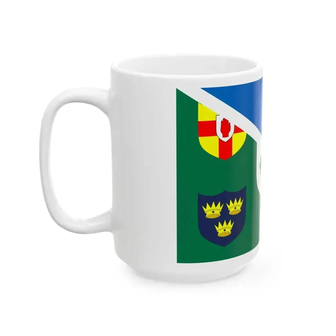 Combined flag of Scotland and Ireland rugby (Ireland) White Coffee Mug - Go Mug Yourself