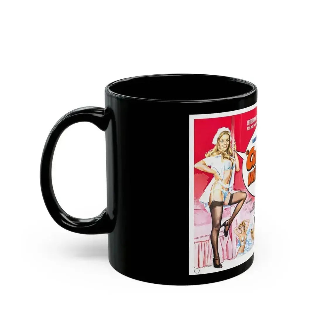 COME PLAY WITH ME 1977 Movie Poster - Black Coffee Mug - Go Mug Yourself